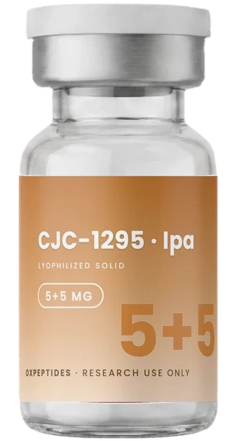 CJC-1295 / Ipamorelin 10 mg — flacon lyophilisé scellé, étiquette CJC-1295 / Ipamorelin