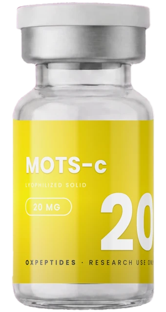 MOTS-c 20 mg — peptide de recherche lyophilisé, fiole OXpeptides