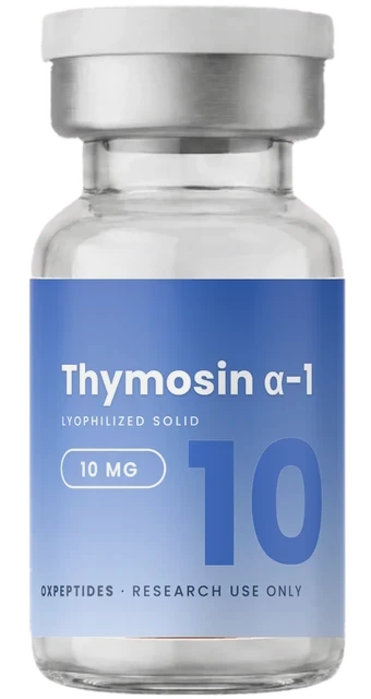 Thymosin α-1 10 mg — flacon lyophilisé scellé, étiquette Thymosin α-1